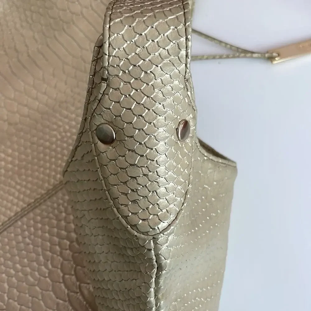 Devi Kroell for Target Hobo Handbag in Gold‎ Faux Snakeskin Metallic Ltd Edtn